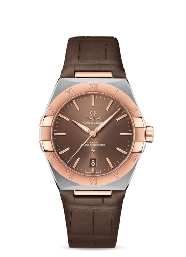 Omega Constellation Master Chronometer 39 Stainless Steel / Sedna / Brown / Alligator